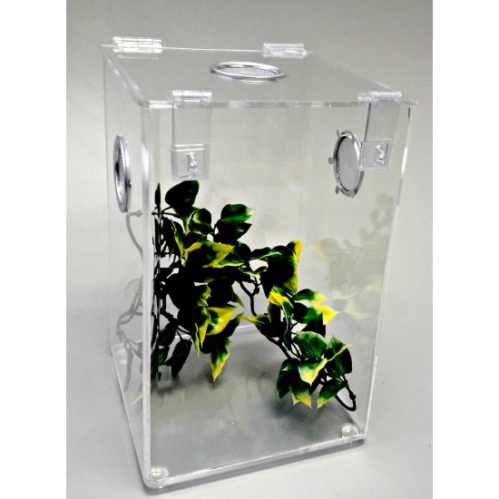 ARBOREAL ACRYLIC 3 GALLON CAGE WITH HINGED TOP- TARANTULA, REPTILES, TERRARIUM  ARH 812