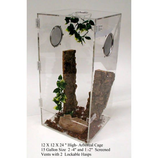 ARD 1020 ARBOREAL 9.5 GALLON ACRYLIC CAGE WITH DOOR TARANTULA, REPTILES, TREE CLIMBING
